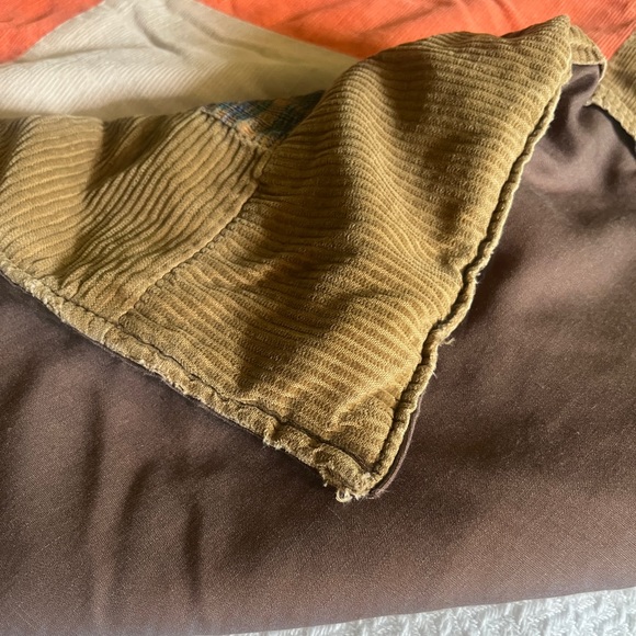 Handmade and well loved corduroy patchwork blanket throw - Picture 13 of 16